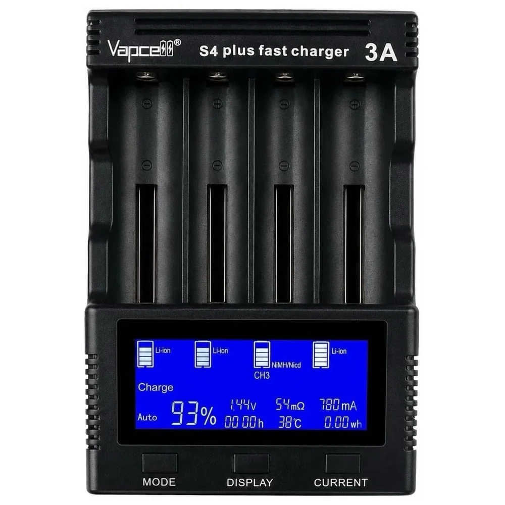 Battery Charger Universal 4 Bay Intelligent Quick Charger With LCD Display Indep